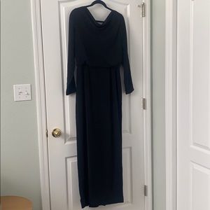 Long sleeve black evening dress